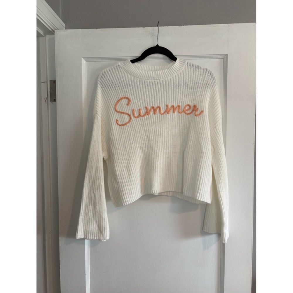 NWT Moon & Madison Women's White Summer Knit Sweater Size XS